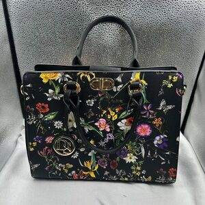 Floral Black Handbag